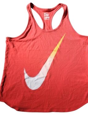 Nike Coral Racerback Tank with White and Yellow Swoosh